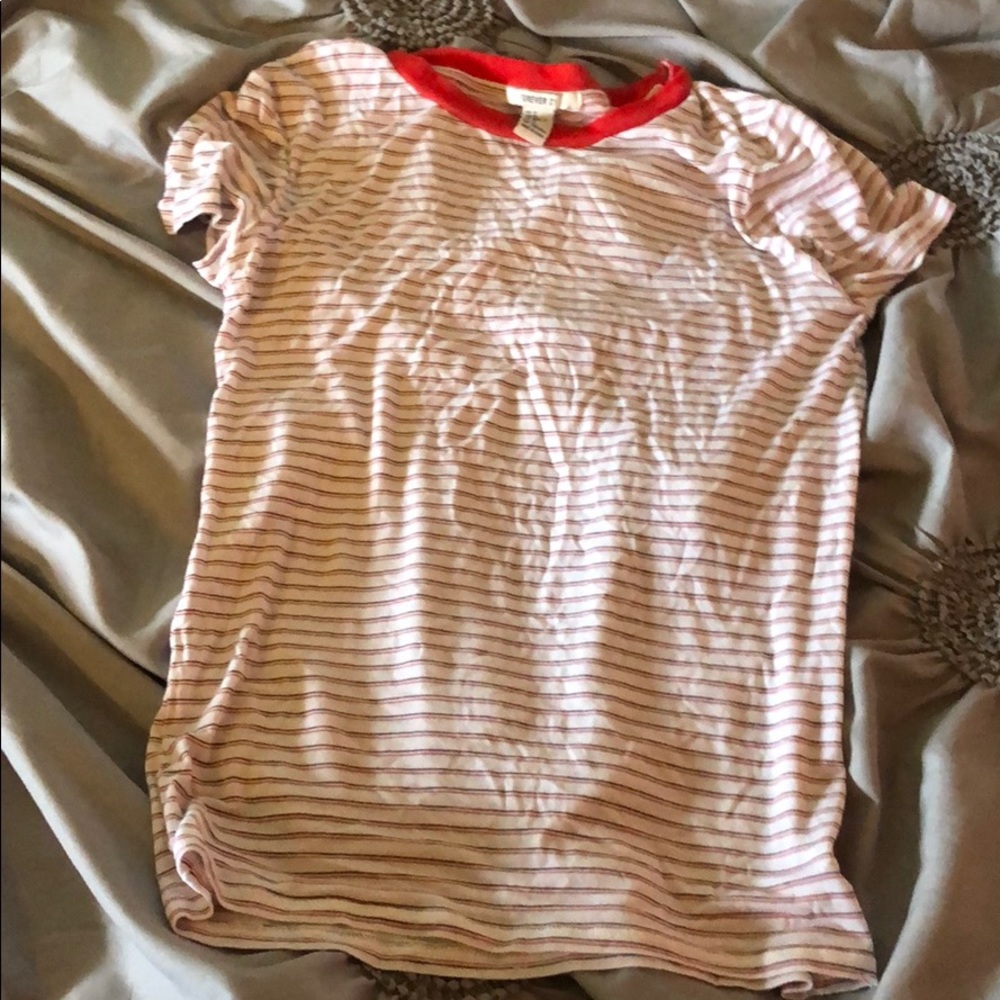 Red and white tee small adult